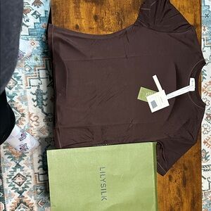 LILYSILK Women's Cocoa (Dark Brown) Top